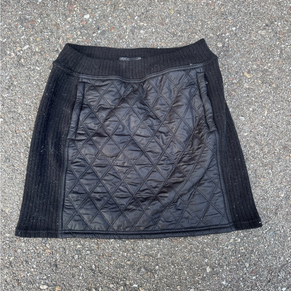 Prana Black Quilted Mini Skirt
